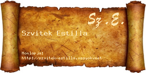 Szvitek Estilla névjegykártya